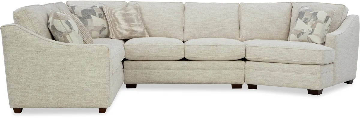 F9331P-SECT sectional: Track Arm, Semi-Attached Boxed Back, Welt / Piping, Power Motion