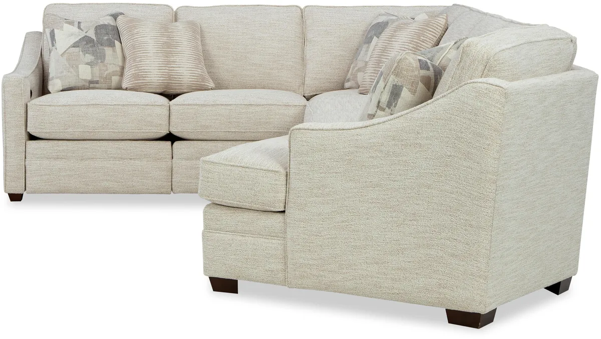 F9331P-SECT sectional: Track Arm, Semi-Attached Boxed Back, Welt / Piping, Power Motion