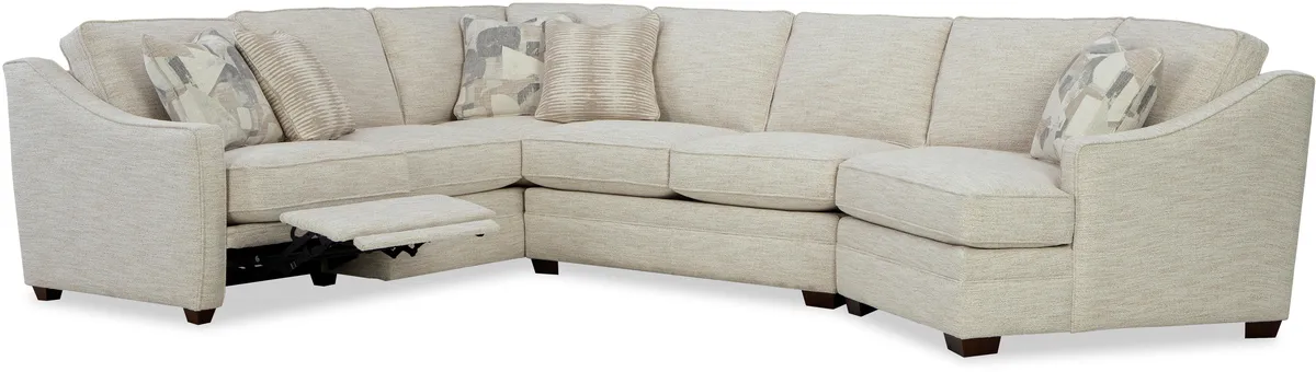 F9331P-SECT sectional: Track Arm, Semi-Attached Boxed Back, Welt / Piping, Power Motion