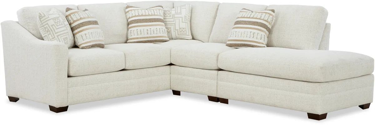 F9443-SECT sectional: Crescent Arm, Loose Boxed Back, Saddle Stitch / Double Needle