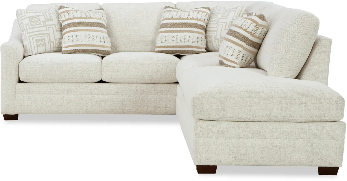 F9443-SECT sectional: Crescent Arm, Loose Boxed Back, Saddle Stitch / Double Needle