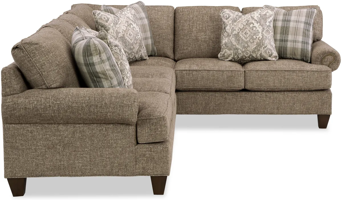 C96121-SECT sectional: Panel Arm w/ Nails, Semi-Attached Knife Edge, Tapered Leg, Welt / Piping