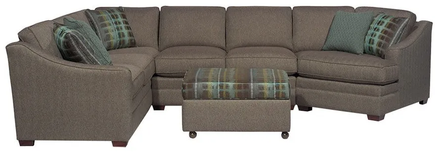 F9431-SECT sectional: Crescent Arm, Semi-Attached Boxed Back, Welt / Piping