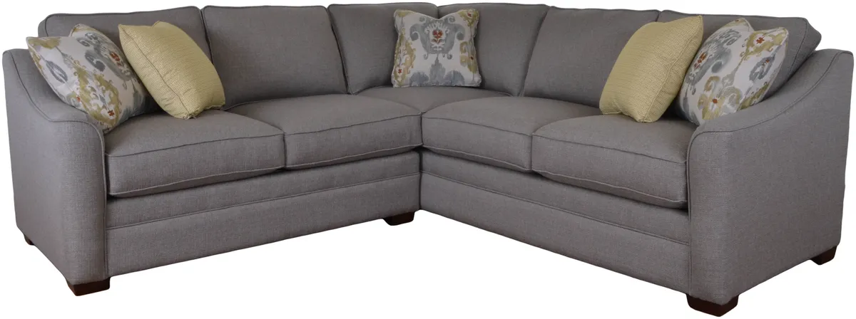 F9431-SECT sectional: Crescent Arm, Semi-Attached Boxed Back, Welt / Piping