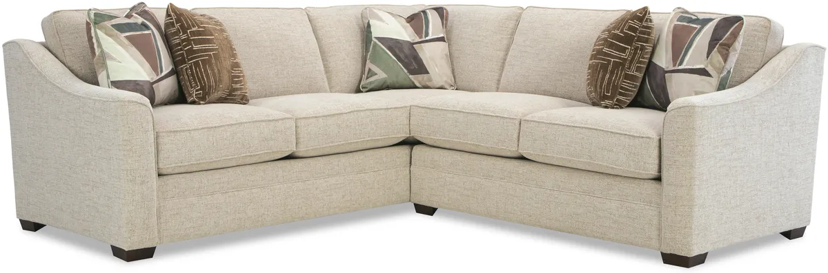 F9431-SECT sectional: Crescent Arm, Semi-Attached Boxed Back, Welt / Piping