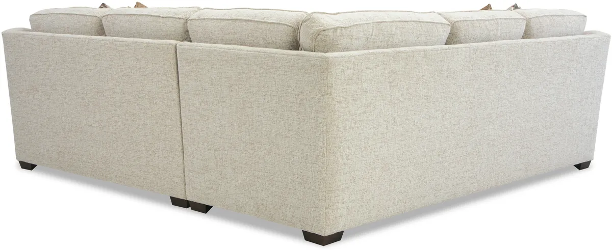 F9431-SECT sectional: Crescent Arm, Semi-Attached Boxed Back, Welt / Piping