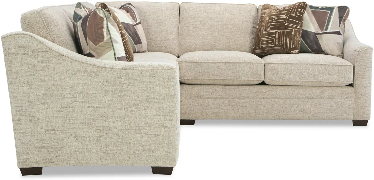 F9431-SECT sectional: Crescent Arm, Semi-Attached Boxed Back, Welt / Piping