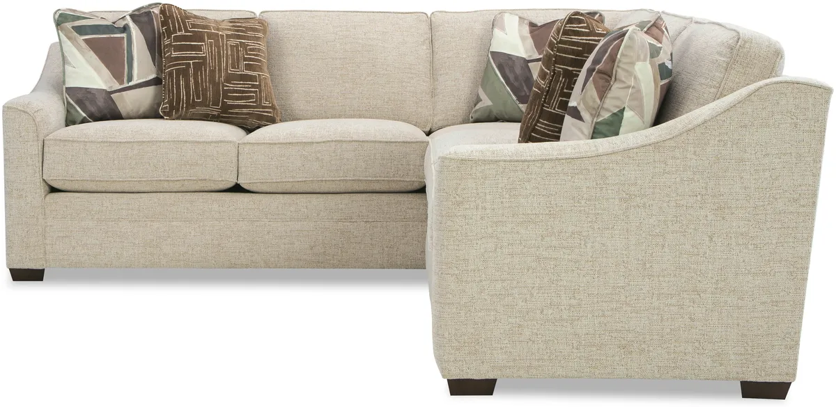 F9431-SECT sectional: Crescent Arm, Semi-Attached Boxed Back, Welt / Piping