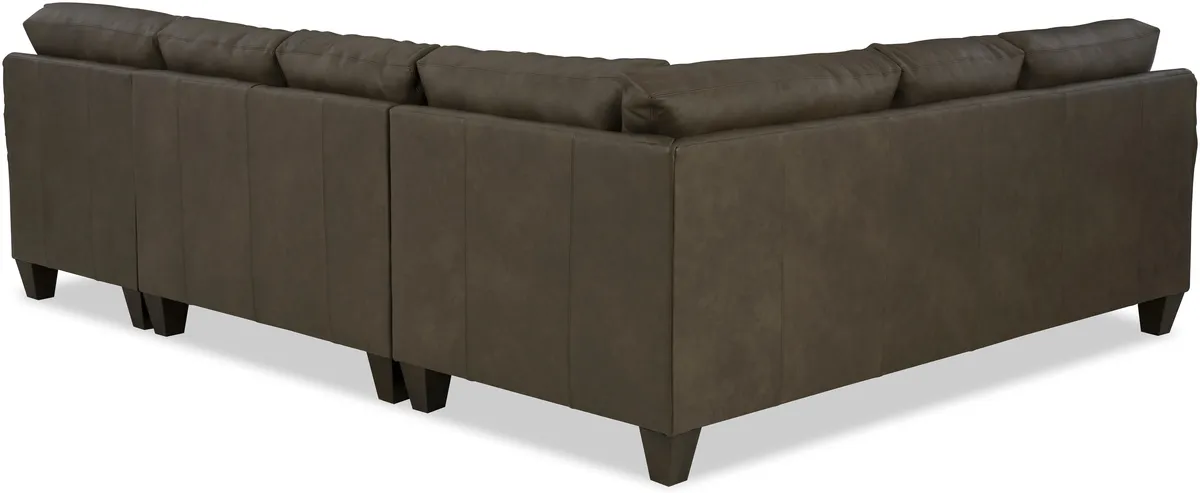 LC92321-SECT sectional: Sock Arm, Semi-Attached Boxed Back, Tapered Leg, Welt / Piping