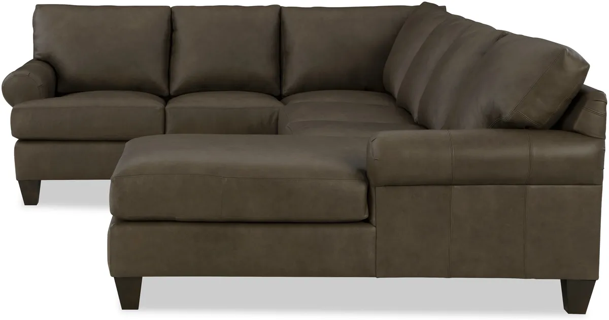 LC92321-SECT sectional: Sock Arm, Semi-Attached Boxed Back, Tapered Leg, Welt / Piping