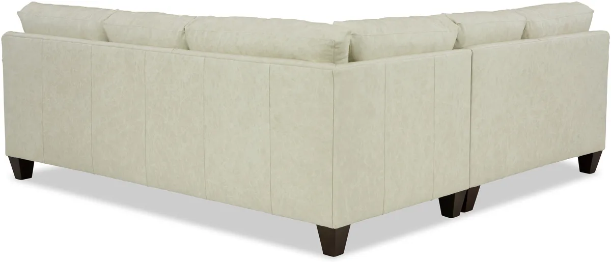 LC94322-SECT sectional: Track Arm, Semi-Attached Boxed Back, Tapered Leg, French Seam / Single Needle