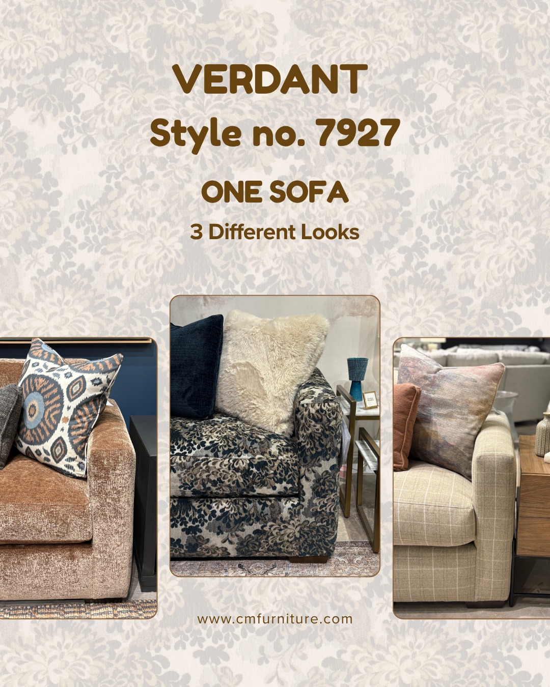 One frame. Three total transformations. ✨

With the VERDANT (Style no. 7927), customization means you never have to settle for off-the-shelf design. From rich, cozy textures to bold statement prints and classic subtle checks, your style sets the rules.

With hundreds of custom fabrics to choose from, how would you tailor yours? 🛋️

#CraftmasterFurniture #CraftedByCraftmaster #LivingRoomGoals #InteriorStyling #HomeInspiration #FurnitureDesign #VerdantSofa