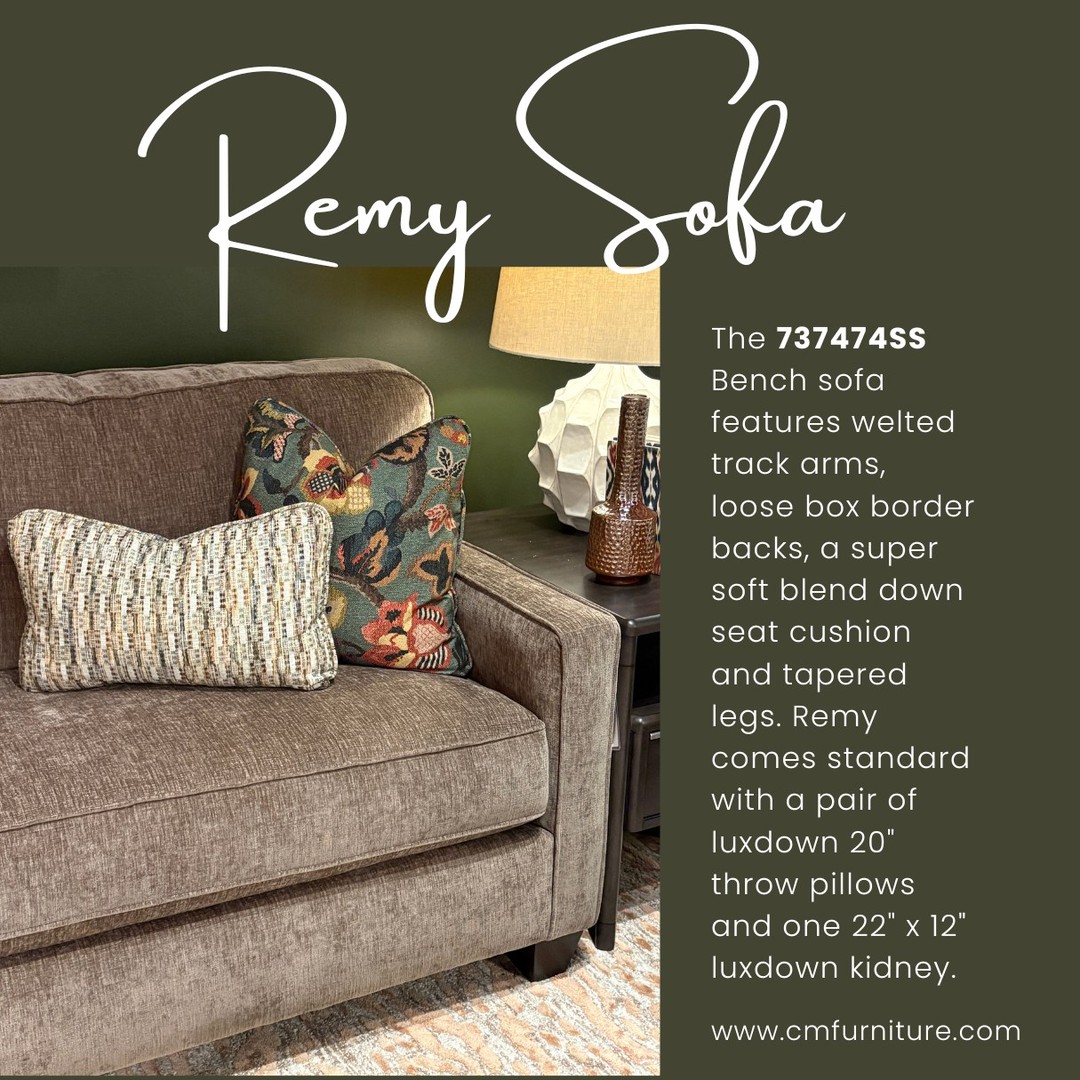 Rich olive tones, warm tactile textures, and balanced symmetry. 🌿✨

The Remy Sofa anchors this scene with subtle sheen, clean track arms, and layered accent pillows in earthy florals and woven textures.

#CraftmasterFurniture #CraftedByCraftmaster #LivingRoomGoals #InteriorStyling #HomeInspiration