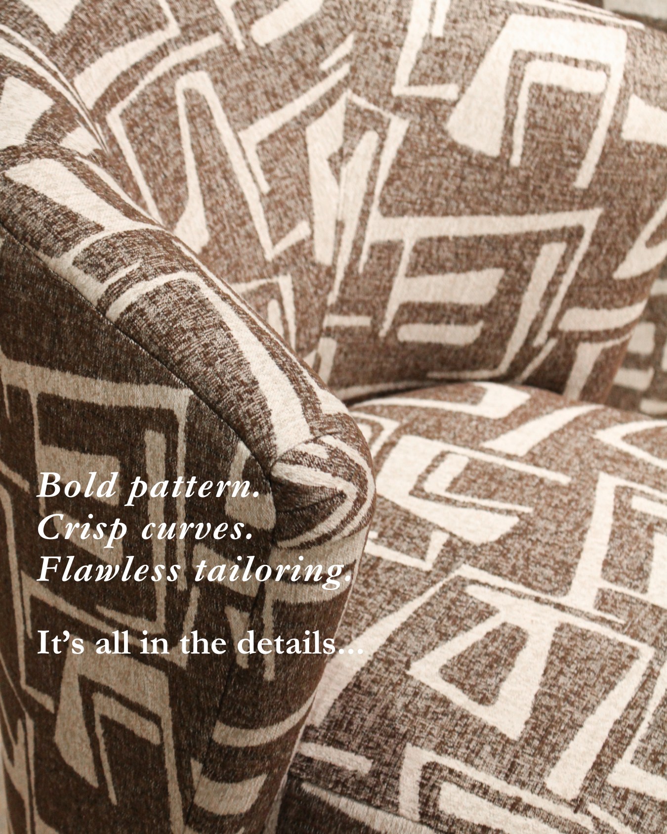 Bold patterns, crisp curves, and flawless tailoring. A closer look at the artistry that transforms a piece of furniture into a statement. It really is all in the details. 🤎✨ 

#CraftedByCraftmaster #Craftmaster #InteriorDesign #PatternPlay #HomeDecor