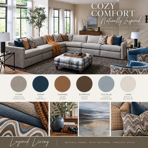 Ready to master the art of layered living? The Cozy Comfort design board shows you exactly how to bring a naturally inspired, timeless style into your home. 

#craftmasterfurniture #craftedbycraftmaster #madeintheheartofnc #cozycomfort #customfurniture