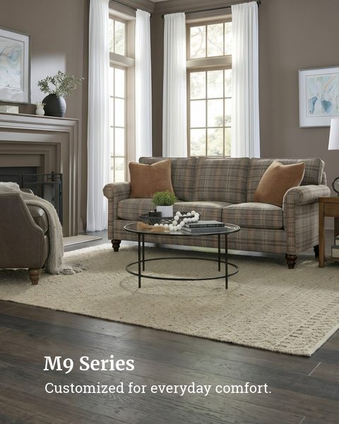 Master the art of pattern play with the M9 Series. As shown with Miles, pairing a structured, large-scale plaid with rich, solid-toned accent pillows creates immediate visual interest while maintaining transitional elegance. 

#craftmasterfurniture #craftedbycraftmaster #madeintheheartofnc #plaid #m9series