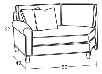 Tearpad drawing of the LAF cuddler, for its size and shape